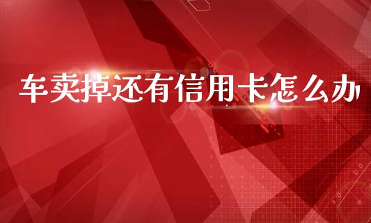 车卖掉还有信用卡怎么办_https://wap.yjjixie.cn_商业资讯_第1张