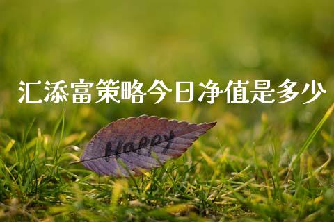 汇添富策略今日净值是多少_https://wap.yjjixie.cn_保险理财_第1张