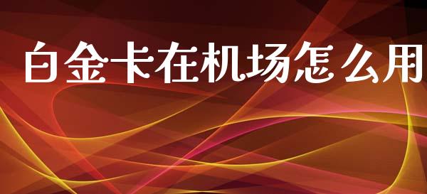 白金卡在机场怎么用_https://wap.yjjixie.cn_商业资讯_第1张