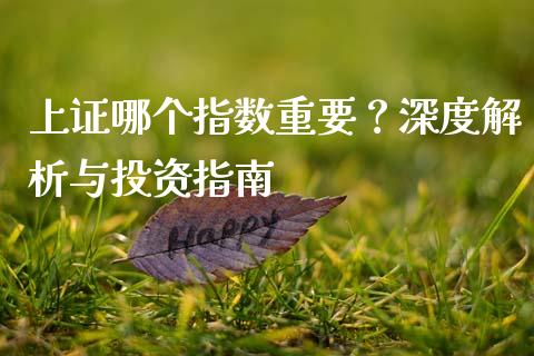 上证哪个指数重要？深度解析与投资指南_https://wap.yjjixie.cn_证券市场_第1张