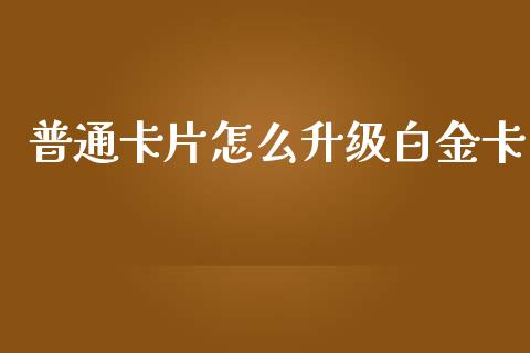 普通卡片怎么升级白金卡_https://wap.yjjixie.cn_证券市场_第1张