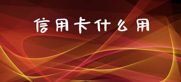 信用卡什么用_https://wap.yjjixie.cn_保险理财_第1张