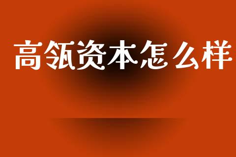 高瓴资本怎么样_https://wap.yjjixie.cn_保险理财_第1张