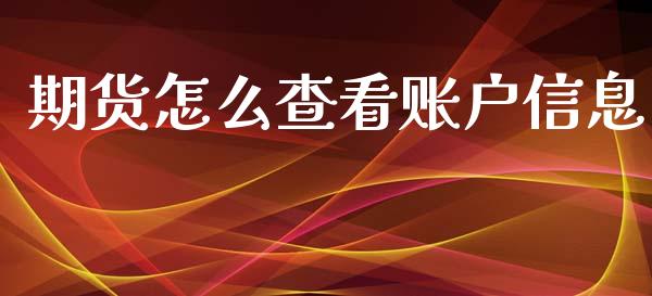期货怎么查看账户信息_https://wap.yjjixie.cn_保险理财_第1张
