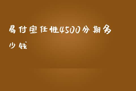 易付宝任性4500分期多少钱_https://wap.yjjixie.cn_商业资讯_第1张