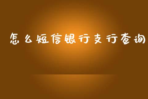 怎么短信银行支行查询_https://wap.yjjixie.cn_保险理财_第1张
