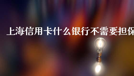 上海信用卡什么银行不需要担保_https://wap.yjjixie.cn_保险理财_第1张