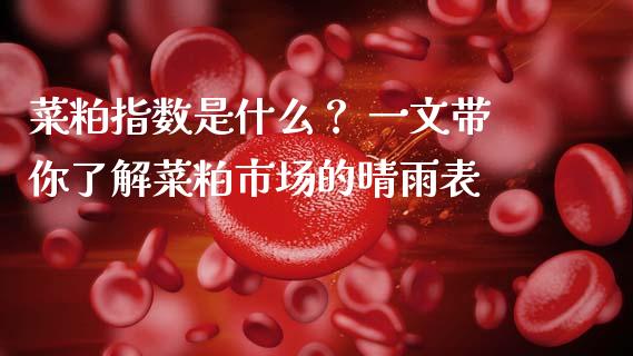 菜粕指数是什么？ 一文带你了解菜粕市场的晴雨表_https://wap.yjjixie.cn_商业资讯_第1张