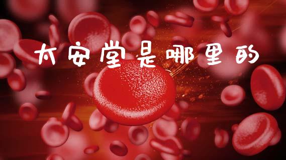 太安堂是哪里的_https://wap.yjjixie.cn_保险理财_第1张