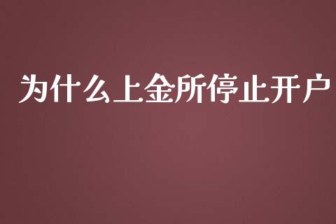 为什么上金所停止开户_https://wap.yjjixie.cn_保险理财_第1张