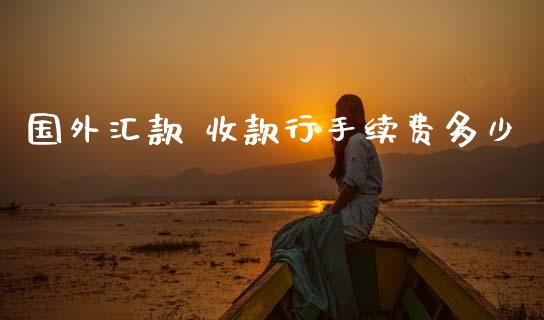 国外汇款 收款行手续费多少_https://wap.yjjixie.cn_证券市场_第1张