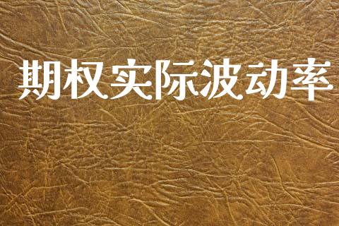 期权实际波动率_https://wap.yjjixie.cn_证券市场_第1张