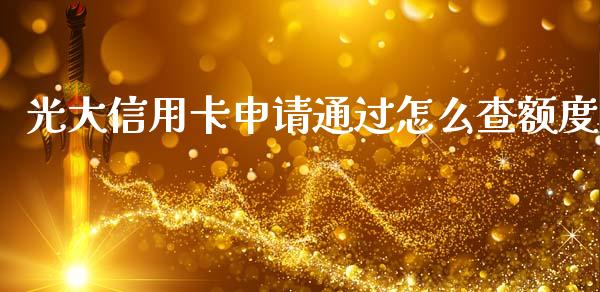 光大信用卡申请通过怎么查额度_https://wap.yjjixie.cn_商业资讯_第1张