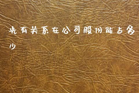 光有关系在公司股份能占多少_https://wap.yjjixie.cn_商业资讯_第1张