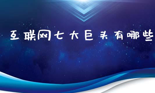 互联网七大巨头有哪些_https://wap.yjjixie.cn_保险理财_第1张