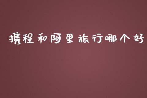 携程和阿里旅行哪个好_https://wap.yjjixie.cn_证券市场_第1张