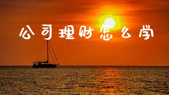 公司理财怎么学_https://wap.yjjixie.cn_商业资讯_第1张