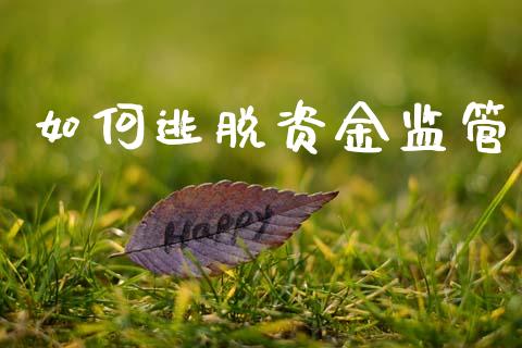 如何逃脱资金监管_https://wap.yjjixie.cn_商业资讯_第1张