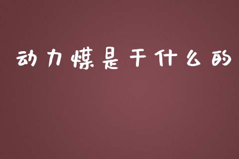 动力煤是干什么的_https://wap.yjjixie.cn_港股行情_第1张